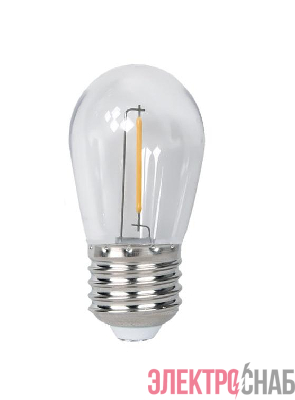 Лампа светодиодная филаментная PLED-ECO-S14 1Вт 2700К тепл. бел. CLEAR E27 для Белт-лайт JazzWay 5040625