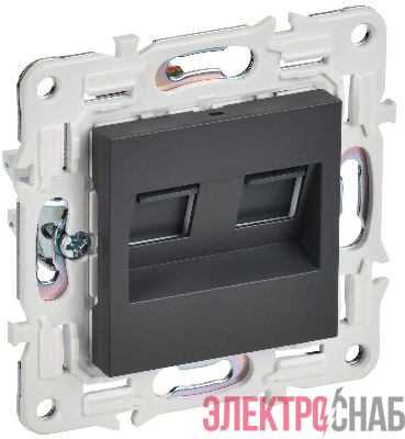 Розетка компьютерная двойн. RJ45 кат.5E SKANDY SK-K03T титан IEK SK-K20-1-K48