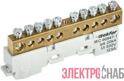 Шина L &quot;фаза&quot; неизол. на универс. держ. 8х12-10-Ср TEKFOR IEK TF-NN20-10-DL-K03