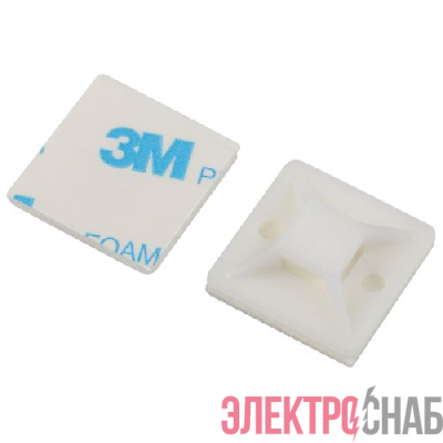 Площадка самоклеящаяся под хомуты 25х25мм NO-225-302 бел. (уп.50шт) Эра Б0066675