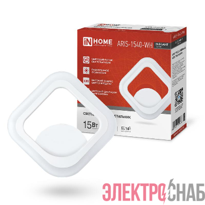 Светильник светодиодный ELEGANT ARIS-1540-WH 15Вт 4000К 1200лм 230В бел. IN HOME 4690612054186