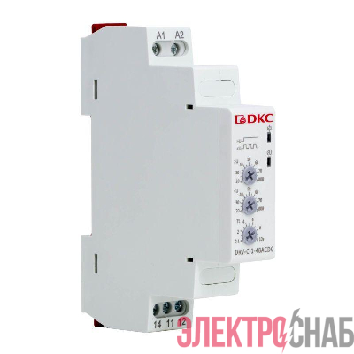 Реле контроля напряжения 1ф DRV конфигурация контакта 1CO 24-48В AC/DC DKC DRV-C-1-48ACDC