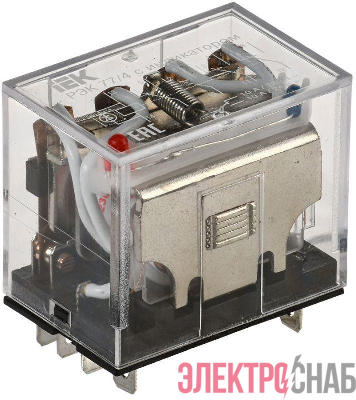 Реле РЭК 77-4(LY4) 10А 230В AC с индикацией IEK RRP10-4-10-220A-LED