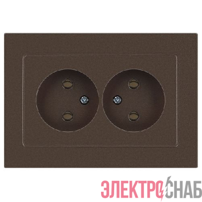 Розетка 2-м СП Accent 6-204-08 16А IP20 250В 2P AL/CU бронза Intro Б0063472