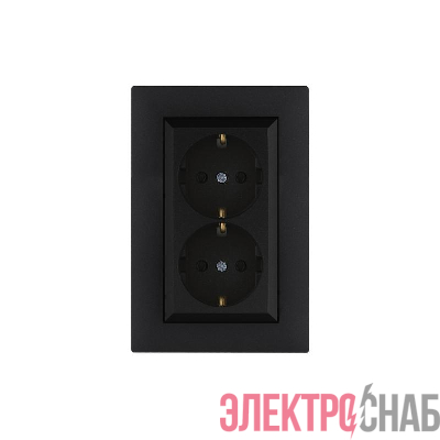 Розетка 2-я Karea RIZZ STAR с заземл. чер. Makel 88054082