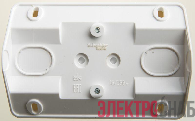 Розетка угловая 2-м ОП Этюд 16А IP20 250В с заземл. защ. шторки бел. SE PA16-108B