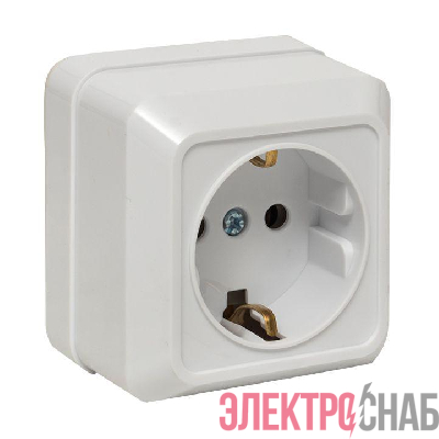 Розетка 1-м ОП Рим 16А IP20 с заземл. бел. EKF ENR16-028-10