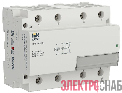 Контактор модульный KMR 100А 24В AC/DC 4НО ARMAT IEK AR-KMR20-100-40-024
