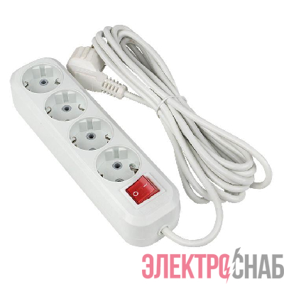 Удлинитель 4х5м с заземл. 16А IP20 Эксперт 3.0кВт с выкл. ПВС 3х1 PROxima EKF UBA16-310-4-05i