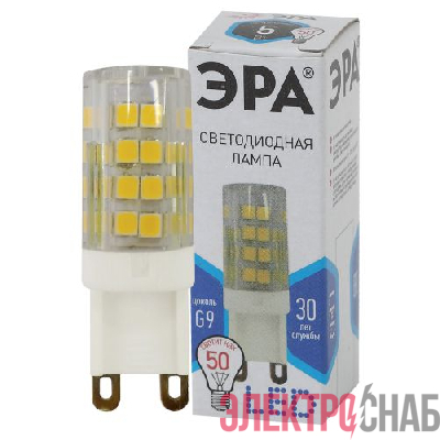 Лампа светодиодная JCD-5w-220V-corn ceramics-840-G9 400лм Эра Б0027864