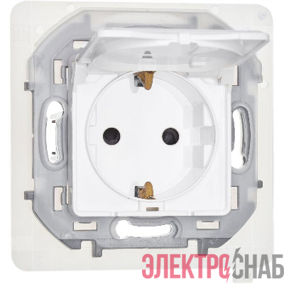 Розетка 1-м СП Inspiria 16А IP44 250В 2P+E защ. шторки с крышкой немецк. стандарт механизм бел. IEK 673740
