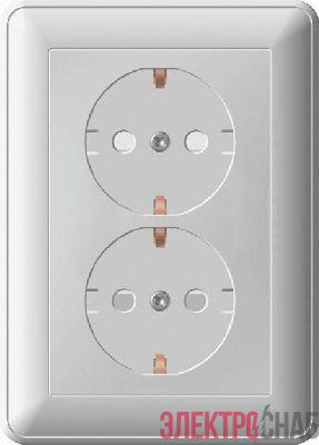 Розетка 2-м СП W59 защ. шторки с заземл. шампань SchE RS16-255-48 (РС16-255-48)