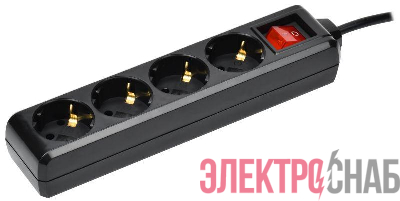 Удлинитель 4х5м с заземл. 16А IP20 У04К 250В ПВС 3х1 черн. IEK WYP10-16-04-05-ZK-K02