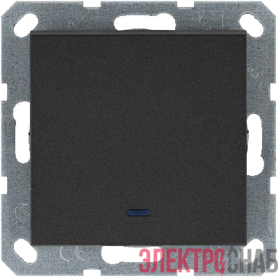 Переключатель проходной 1-кл. 10А IP20 с подсветкой механизм антрацит Jasmart G3012NB