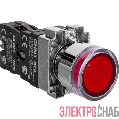 Кнопка управления NP2-BW3461 1НО красн. AC/DC 230В(LED) IP40 CHINT 573832