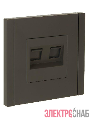 Розетка компьютерная 2-м RJ45 кат.5E FORTE&PIANO FP333 сер. IEK FP-K20-1-K03