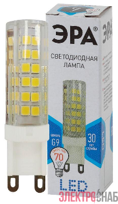 Лампа светодиодная JCD-7w-220V-corn ceramics-840-G9 560лм ЭРА Б0027866