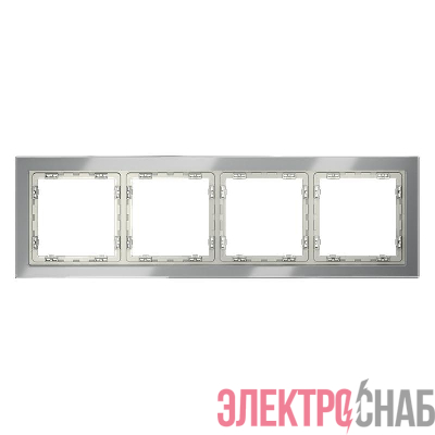 Рамка 4-м S70 стеклян. сталь Voltum VLS110405