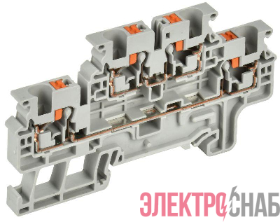 Колодка клеммная CP-ML 2 ур. 4кв.мм сер. IEK YCT23-00-2-K03-004