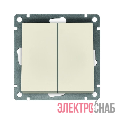 Выключатель 2-кл. СП Афина 10А IP20 механизм сл. кость (ivory) Universal A0023-I