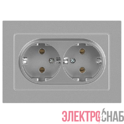 Розетка 2-м СП Accent 6-205-03 16А IP20 250В 2P+E Schuko AL/CU алюм. Intro Б0063490