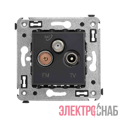 Розетка телевизионная TV/FM/SAT СП Avanti "Черный матовый" DKC 4412533