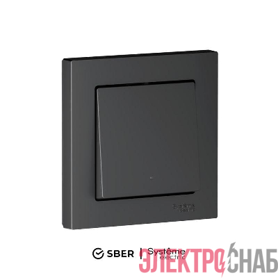 Выключатель 1-кл. AtlasDesign Smart 10А (сх. 1) L+N с подсветкой Zigbee механизм карбон SE ATN001013Z