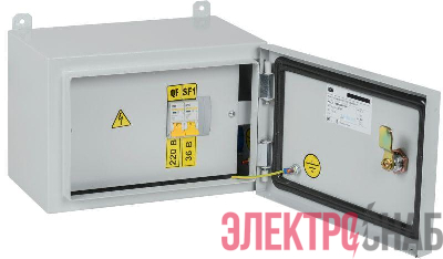 Ящик с понижающим трансформатором ЯТП 0.25 230/36В (2 авт. выкл.) УХЛ2 IP54 IEK MTT12-036-0251-54