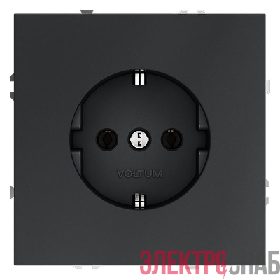 Розетка 1-м СП S70 16А с заземл. механизм графит Voltum VLS040107