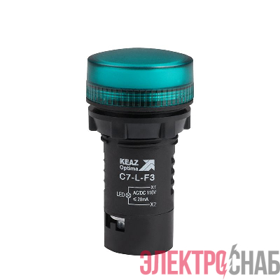 Лампа светодиодная OptiSignal Compact D22 С7-L-F3 зел. 110В AC/DC XB7EV03GP КЭАЗ 362154