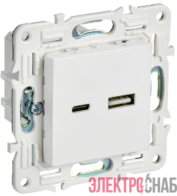 Розетка USB A+C 3.1А SKANDY SK-R14W арктич. бел. IEK SK-U22-D31-K01