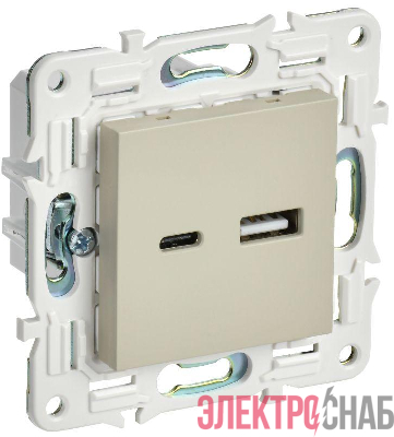 Розетка USB A+C 18Вт SKANDY SK-R13B беж. IEK SK-U22-018-K10