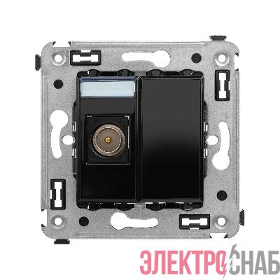 Розетка телевизионная одиночная TV СП Avanti "Черный квадрат" DKC 4402503