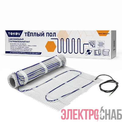 Комплект &amp;quot;Теплый пол&amp;quot; (мат) 150Вт/кв.м 1.5кв.м TOKOV ELECTRIC TKE-MAT150-225-1.5