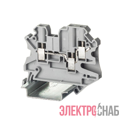 Клемма проходная винтовой зажим 3 точки подключения 4кв.мм сер. DKC TUR-4-TWIN
