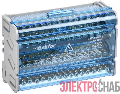 Шины на DIN-рейку (кросс-модуль) ШНК 4х15 3L+PEN TEKFOR IEK TF-DN10-4-15-125