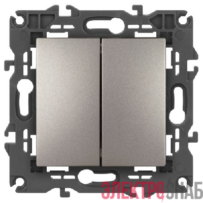 Выключатель 2-кл. Elegance 14-1104-16 250В 10АХ титан Эра Б0065803