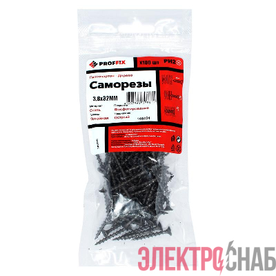 Саморез усиленный гипсокартон-дерево 3.8х32 (TWN) (пакет) (уп.100шт) Tech-Krep PRO/Zitar 146424
