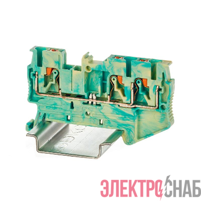 Клемма заземления зажим push-in 3 точки подключения 2.5кв.мм желт./зел. DKC VPR-2.5-TWIN-PE-YG