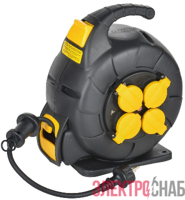 Удлинитель на катушке TWIST 4х10м с заземл. с крышк. автосмотка 16А IP44 КГ 3х1.5кв.мм УК10 2P+PE/10м 4 IEK TW-KP27-16-04-10-44