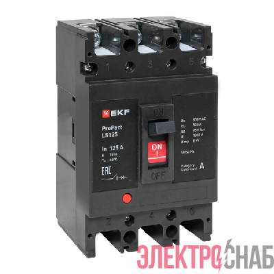 Выключатель автоматический 3п 160А 18кА LS125 ProPact EKF mccb-125-18-3-160-ls