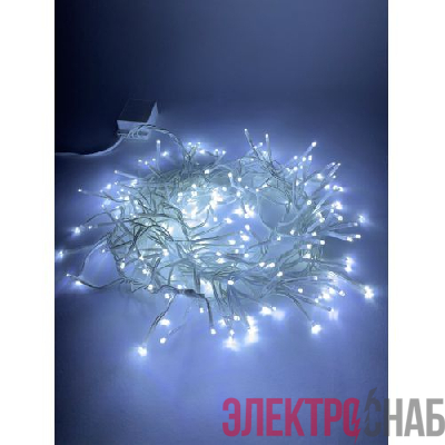 Гирлянда светодиодная "Мишура 3м 200LED 220В IP20 бел. провод холод. свет ENIN-WC Эра Б0047971