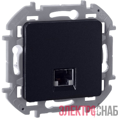 Розетка компьютерная СП Inspiria RJ45 кат.5E UTP IP20 антрацит IEK 673828