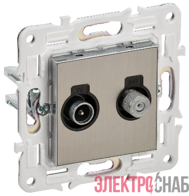 Розетка двойная TV+SAT SKANDY SK-A13N никель IEK SK-AF20-O-K50