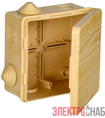 Коробка распаячная ОП КМ 100х100х50 IP54 откид. крышка 8 вводов сосна IEK UKO31-100-100-050-K34-54