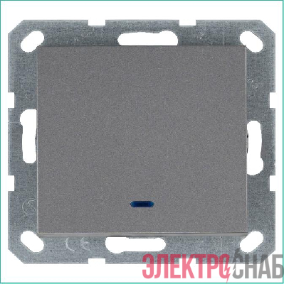 Выключатель 1-кл. 10А IP20 с подсветкой механизм алюм. Jasmart G3011NS