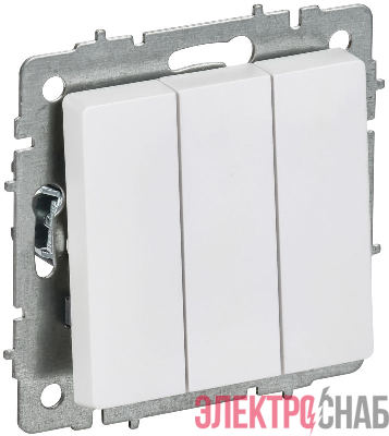 Выключатель 3-кл. СП BRITE ВС10-3-0-БрАБ 10А механизм арктич. бел. IEK BR-V30-0-10-K91