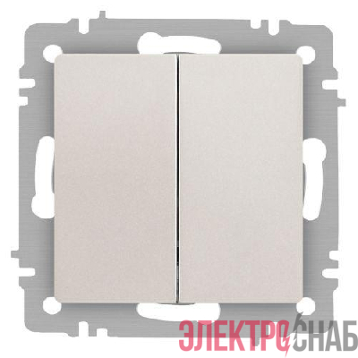 Выключатель 2-кл. СП Accent 6-104-06 10А IP20 250В AL/CU перламутр. Intro Б0063491