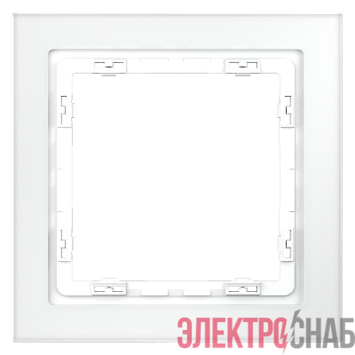 Рамка 1-м S70 стеклян. бел. матов. Voltum VLS110102