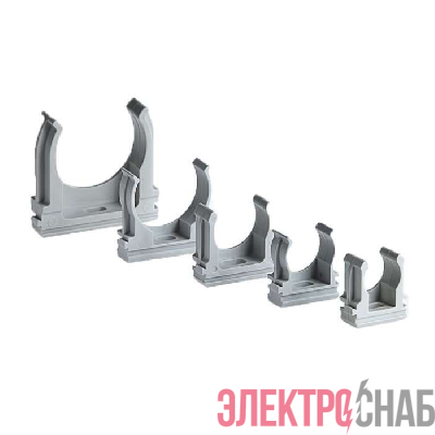 Держатель для труб (клипса) d63мм пластик сер. Ruvinil К01163